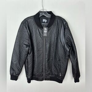 Imperious Black Quilted Men's Bomber Jacket